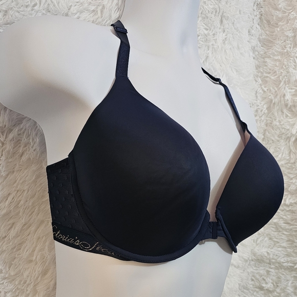 Victoria's Secret Navy Racer Back Bra With Gold Letters Size 36DDD - Picture 5 of 16